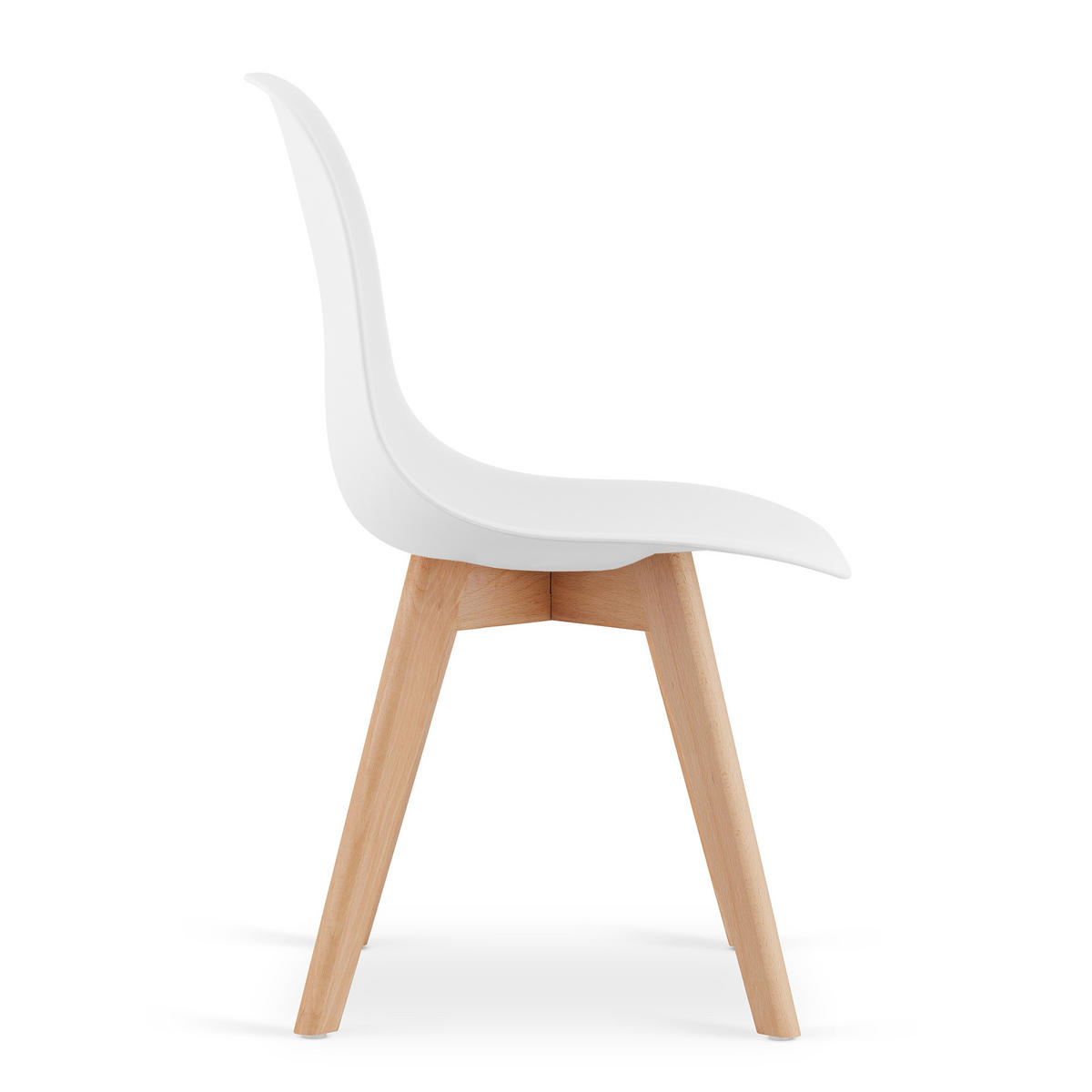 ESSZIMMERSTUHL Konrad (4er-Set) - Buchefarben/Weiß, Holz/Kunststoff (46/80/55cm) - Home Collective