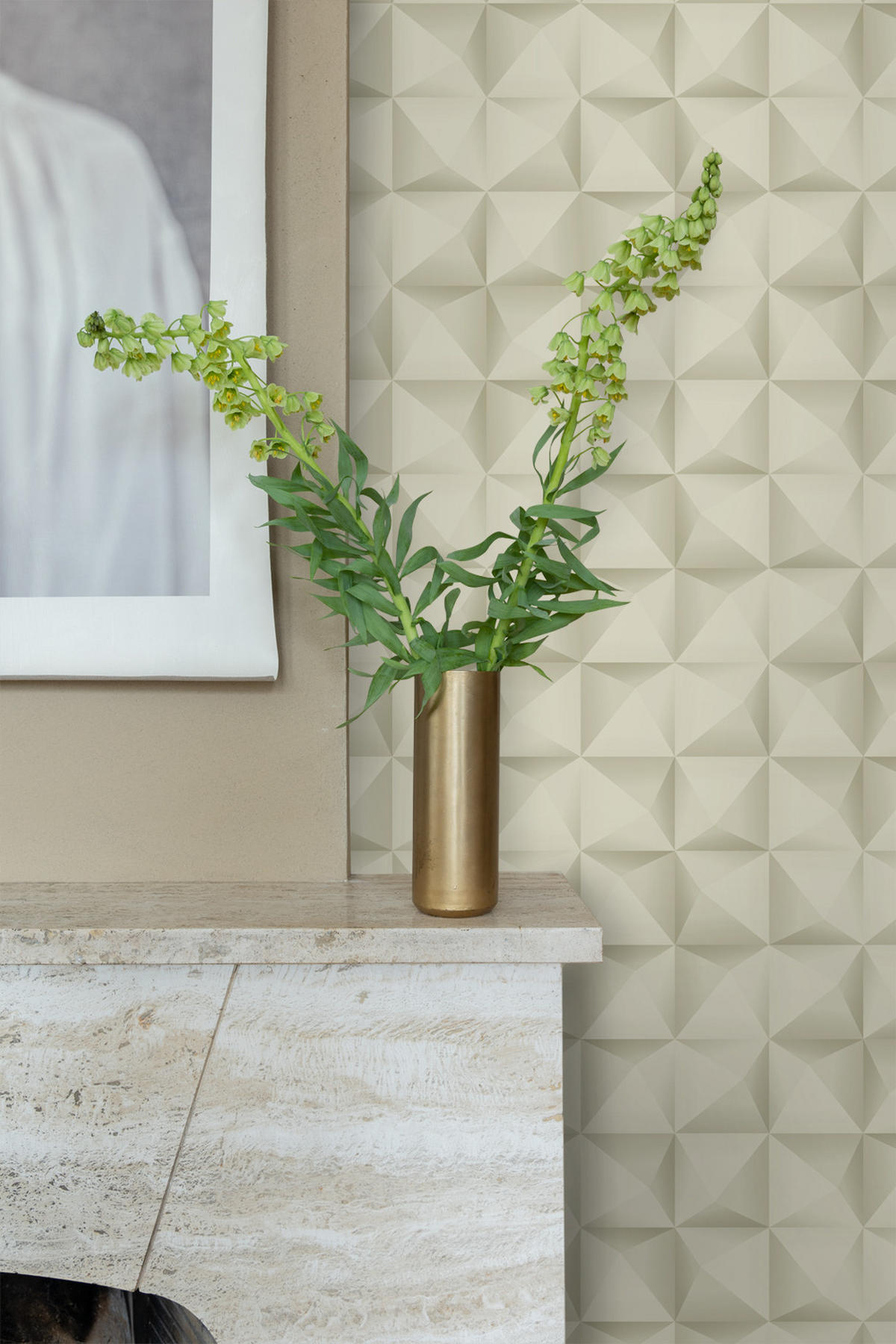 TAPETE 3D Muster 50 x 900 cm - Beige, Papier (50/900cm) - Origin Wallcoverings