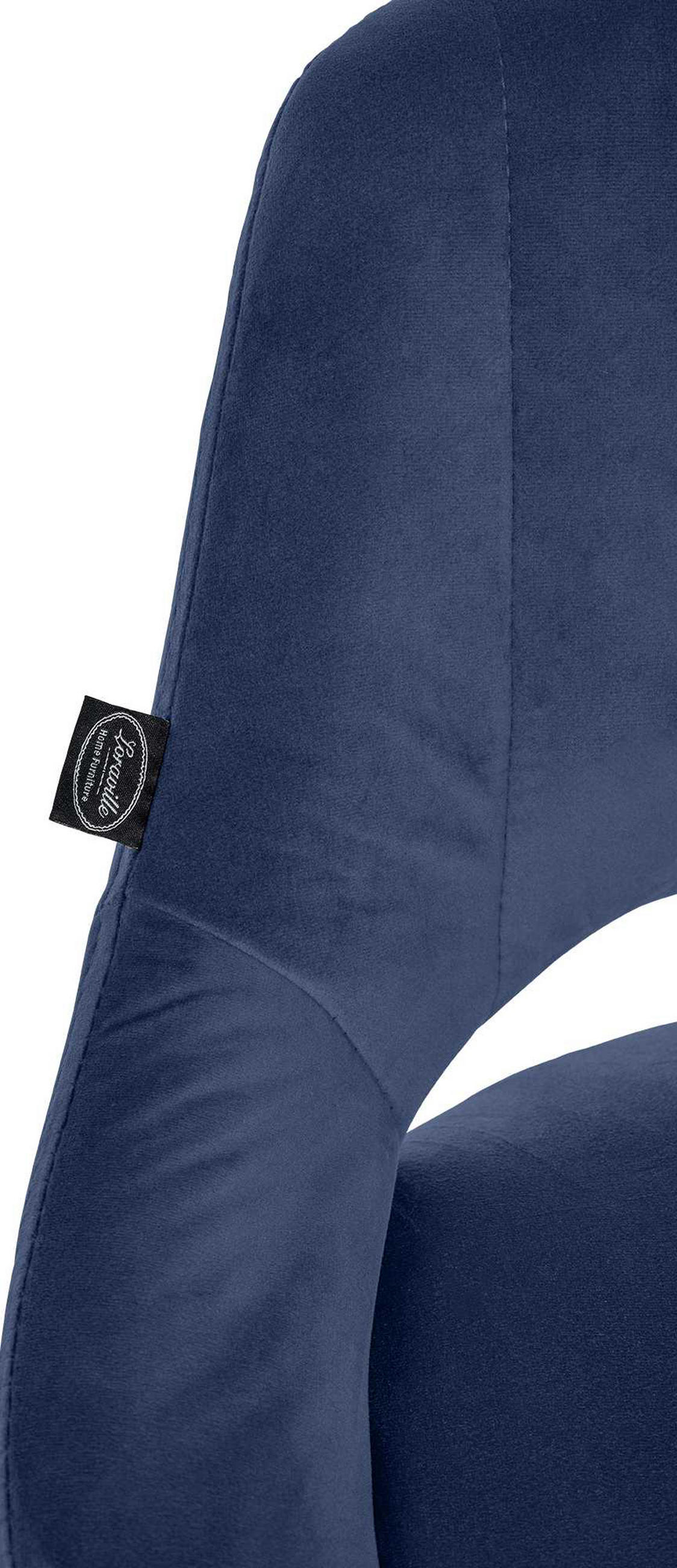 BARHOCKER Milos Samt chrom blau - Blau/Chromfarben, Textil/Metall (47/106/48cm) - TPFLiving