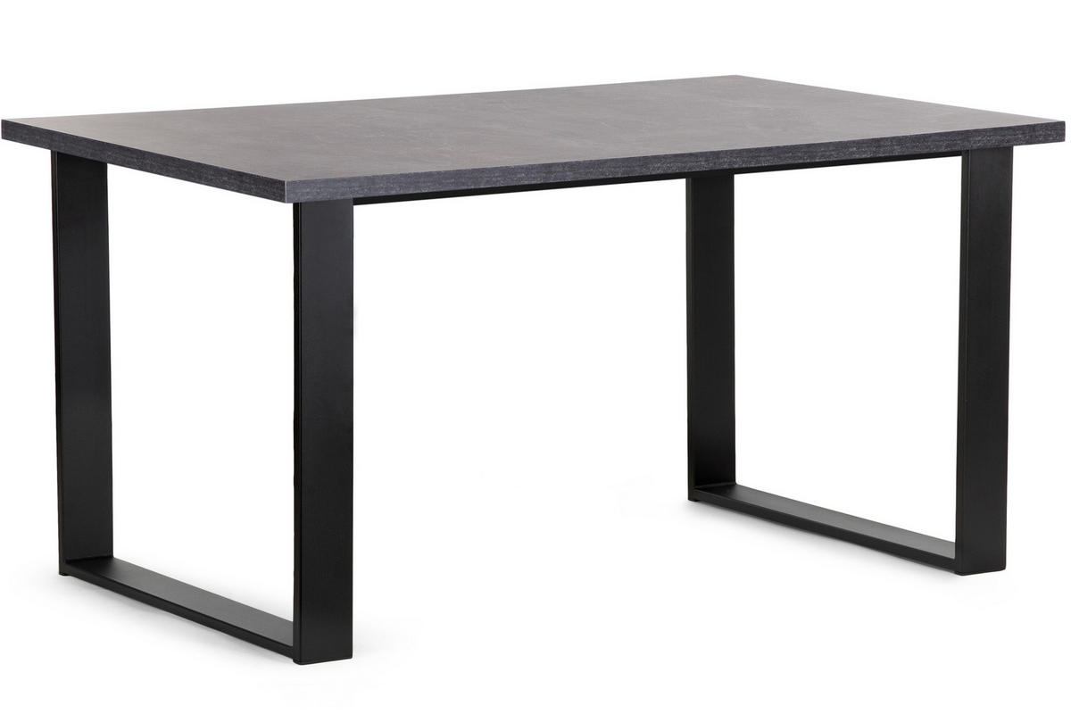 ESSTISCH CETO ausziehbar rechteckig Loft-Stile, grau - Schwarz/Grau, Holz/Metall (80/150/77cm) - KONSIMO®