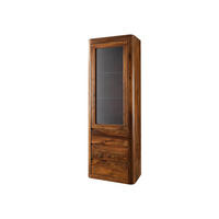VITRINE Sheesham 70x40x202 walnuss gewachst TORONTO #210 - Walnussfarben, Holzwerkstoff (70/202/40cm) - Massivmoebel24
