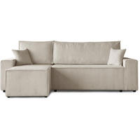 ECKSCHLAFSOFA mit Schlaffunktion Hektor beige - Beige/Schwarz, Kunststoff/Textil (247/152cm) - Beautysofa