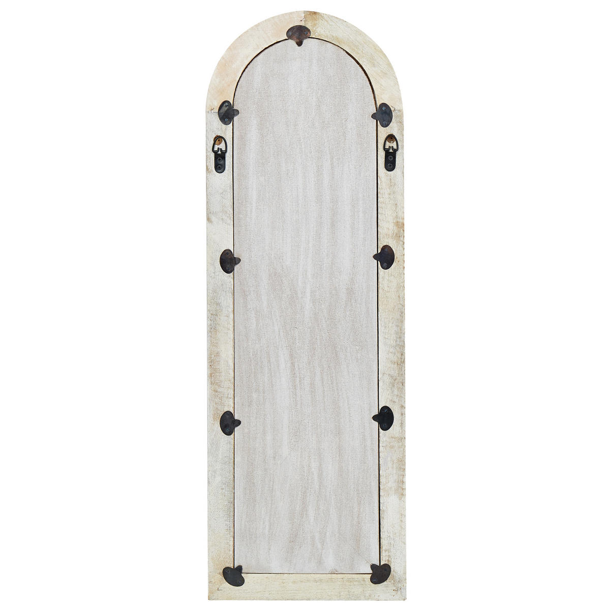 WANDSPIEGEL Mangoholz cremeweiß 31/91 cm Sarry - Hellbraun/Weiß, Holz (31/91/4cm) - Beliani
