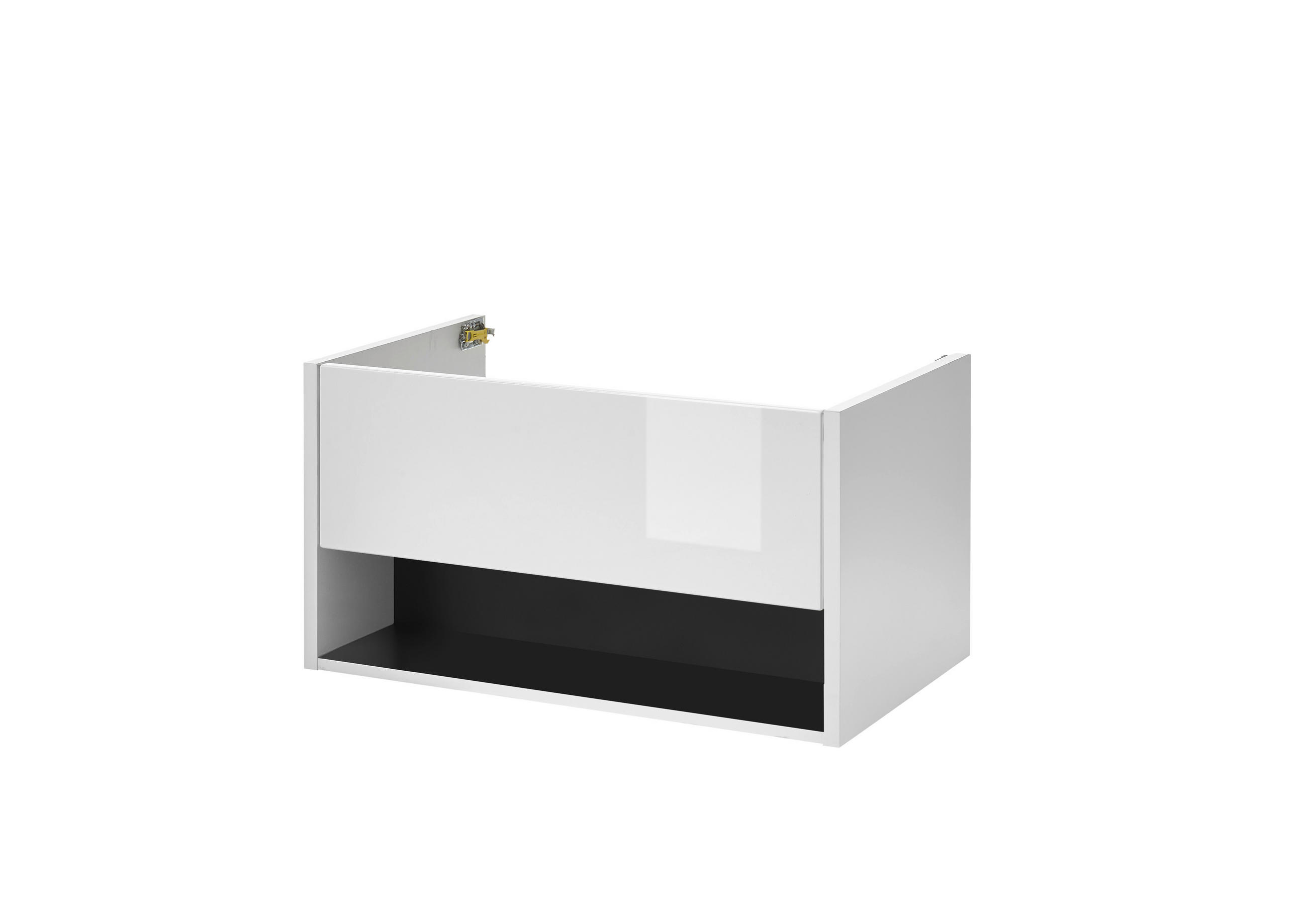 WASCHTISCH M20 Weiß Hochglanz & Anthrazit 80/42/46 cm schmal ohne Waschbecken - Weiß Hochglanz/Anthrazit, Holzwerkstoff (80/42/46cm) - Livojo