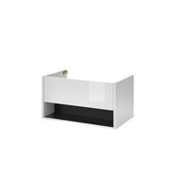 WASCHTISCH M20 Weiß Hochglanz & Anthrazit 80/42/46 cm schmal ohne Waschbecken - Weiß Hochglanz/Anthrazit, Holzwerkstoff (80/42/46cm) - Livojo