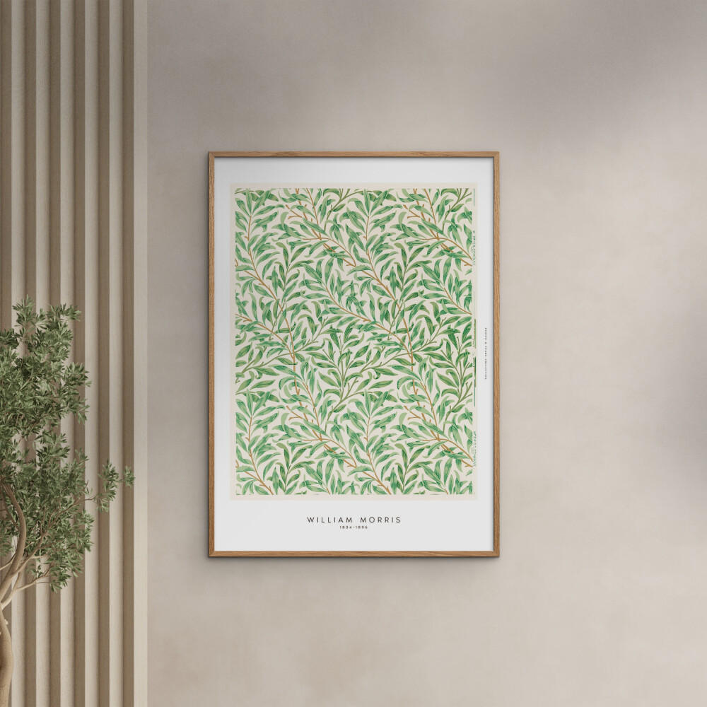 POSTER mit Rahmen William Morris - Green Leaves - Eichefarben/Grün, Holz/Papier (50/70cm) - Poster&Frame