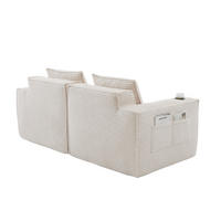 SOFA 2-Sitzer modular mit Getränkehaltern 188 cm Beige - Beige, Kunststoff (188/75/90cm) - Meubliv