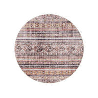 VINTAGE-TEPPICH George waschbar ø 120 cm rund - Pink/Multicolor, Kunststoff (120/120cm) - benuta