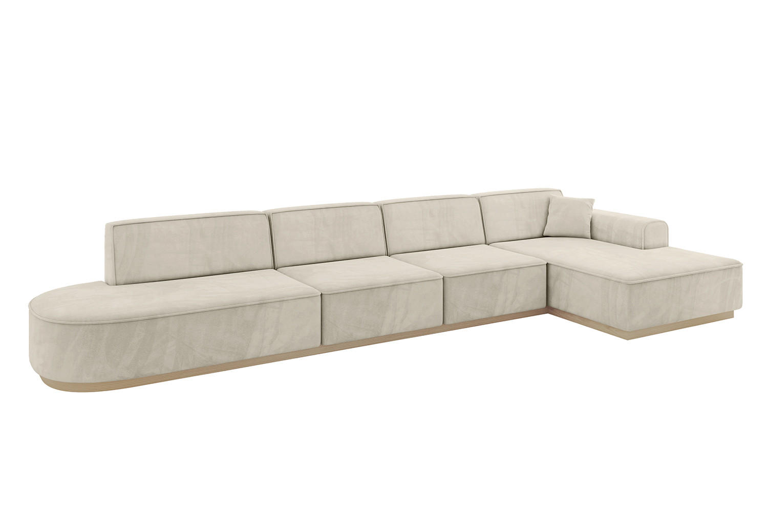 ECKSOFA Ottomane Rechts IREA-L3 - 413x171x83 cm Dunkelgrau - Ecru, Holzwerkstoff/Textil (171/413cm) - ALTDECOR
