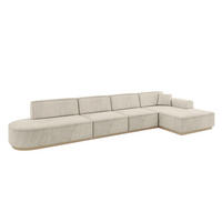 ECKSOFA Ottomane Rechts IREA-L3 - 413x171x83 cm Dunkelgrau - Ecru, Holzwerkstoff/Textil (171/413cm) - ALTDECOR