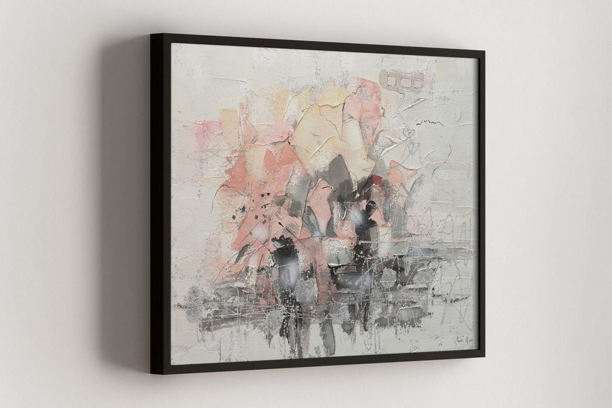 ULJANA SLIKA 104/78 cm, Životinje - pink/bijela, tekstil/drvo (104/78cm) - KUNSTLOFT