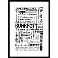 BILD mit Rahmen 51x71 cm Spruch Ruhrgebiet - Weiß, Holz (51/71cm) - artissimo