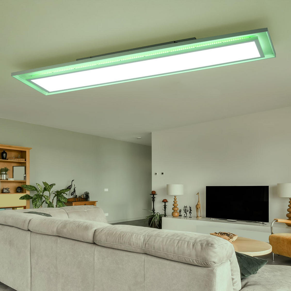 LED DECKENLEUCHTE Metall Weiß - Weiß, Metall (85/19/6.3cm)