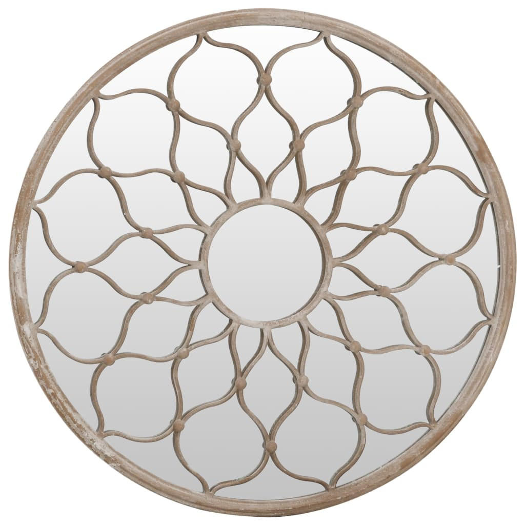 SPIEGEL Sand 60x3 cm Eisen Rund für Innenbereich - Creme, Metall (60/60/1cm) - furnicato