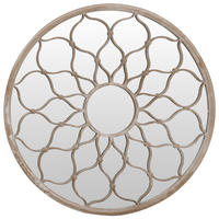SPIEGEL Sand 60x3 cm Eisen Rund für Innenbereich - Creme, Metall (60/60/1cm) - furnicato