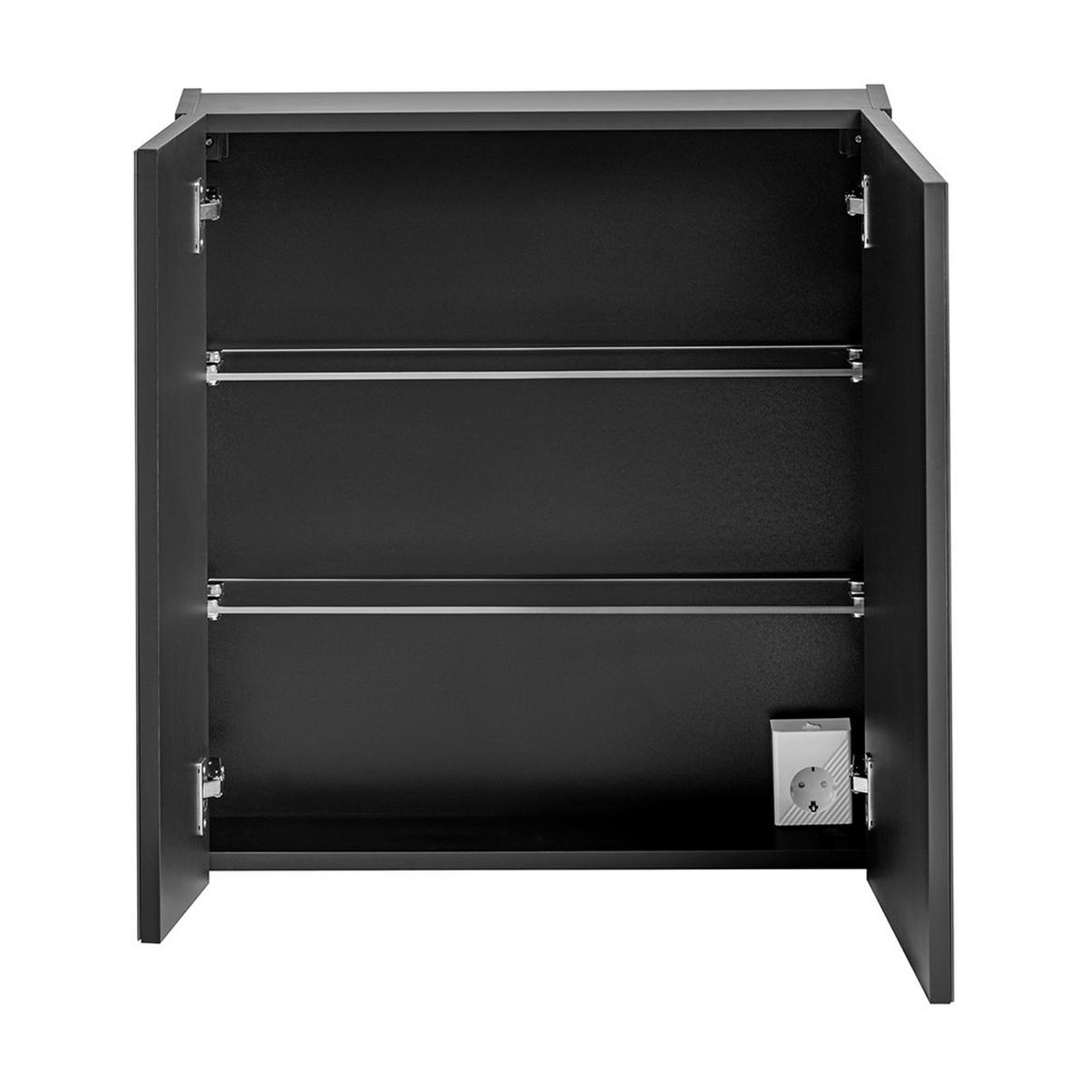 SPIEGELSCHRANK Puebla-56 - Schwarz, Holzwerkstoff (140/70/17cm) - Lomado