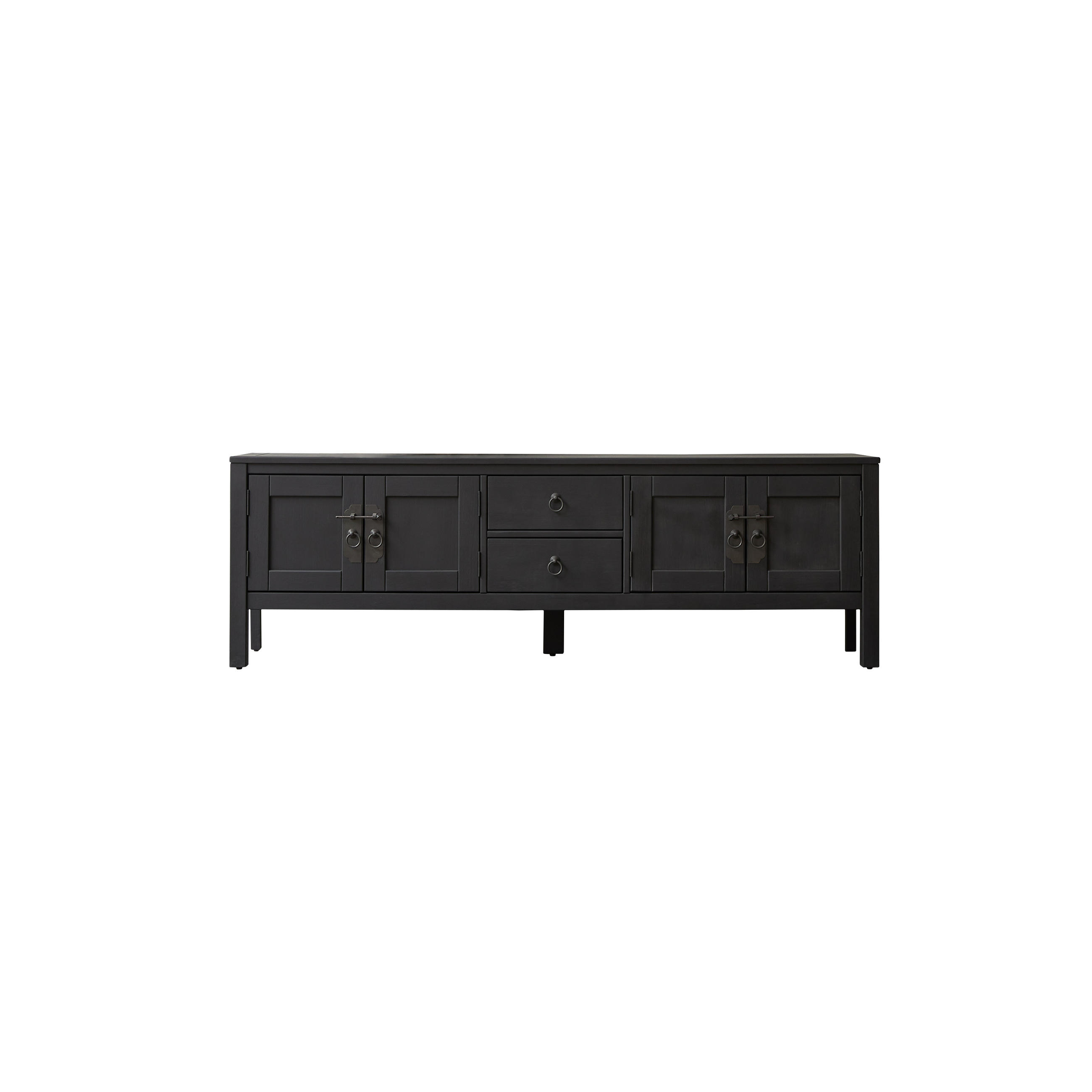TV-SCHRANK Thaki Black Schwarz aus Pinie - Schwarz, Holz (170/55/40cm) - Tikamoon