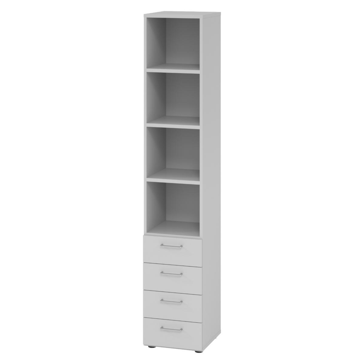 REGAL - 4 Schübe 42/40/215,6 cm in Grau - Grau, Holzwerkstoff (40/215.6/42cm) - bümö