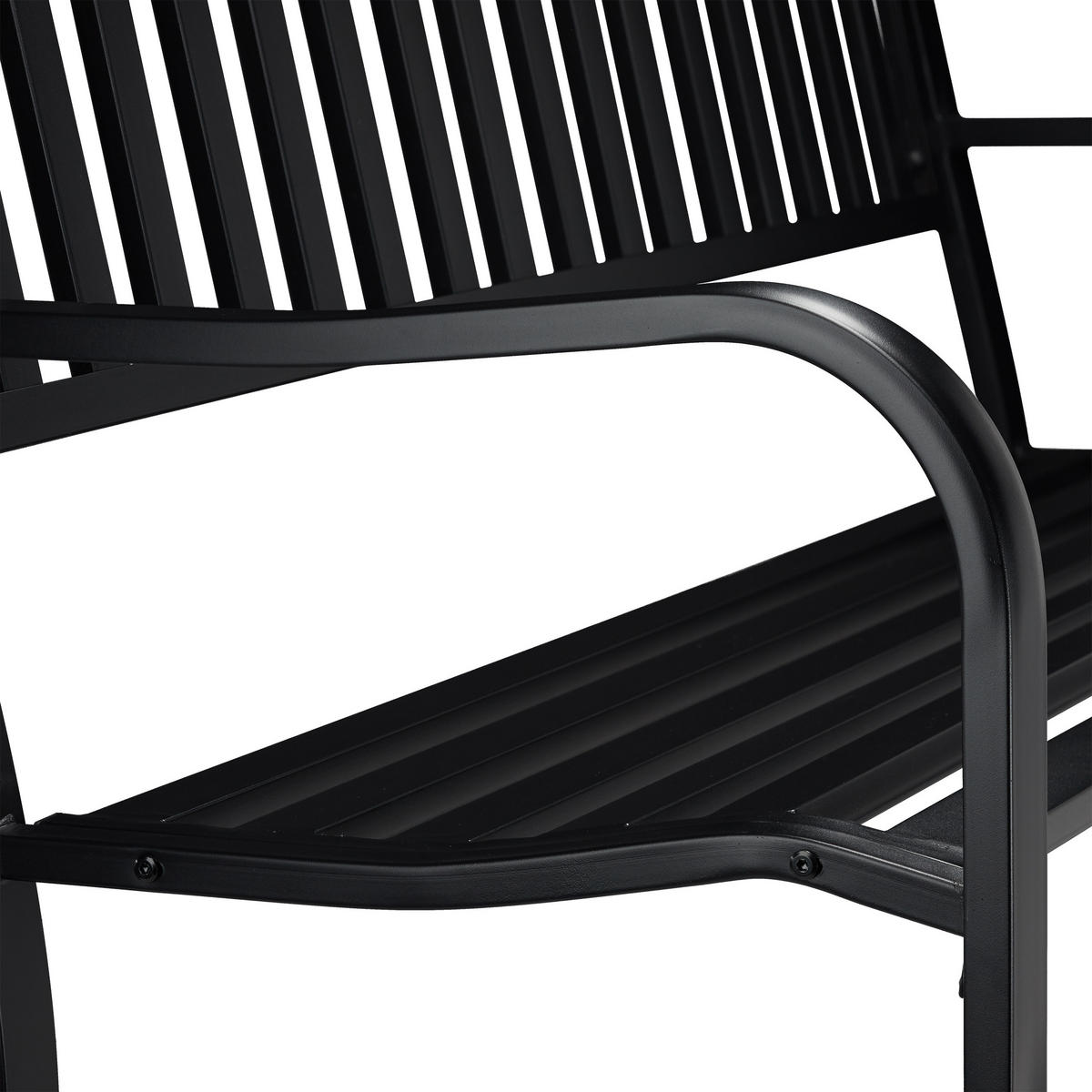 GARTENBANK - Schwarz, Metall (127.5/82/59.5cm) - Relaxdays