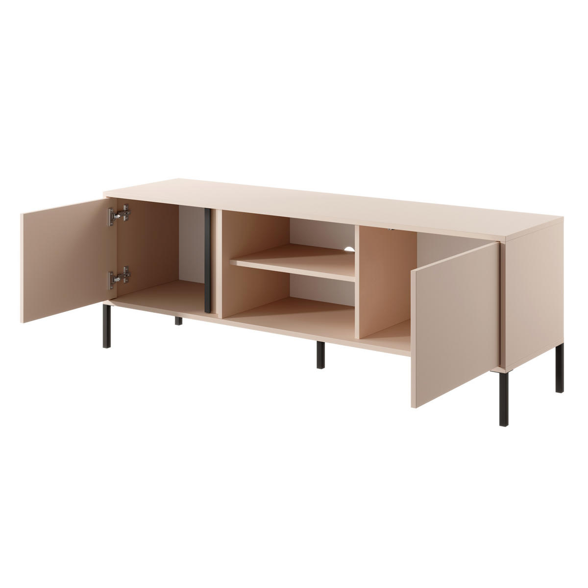 LOWBOARD DASTINO 153,1x39,5x53,4 cm mit 3 Türen Beige - Beige, Holzwerkstoff (153.1/53.4/39.5cm) - MASSENO