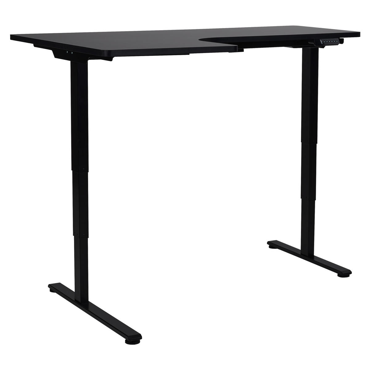 SCHREIBTISCH 160x60 cm elektrisch Schwarz Destines - Schwarz, Holzwerkstoff (109/160/60cm) - Beliani
