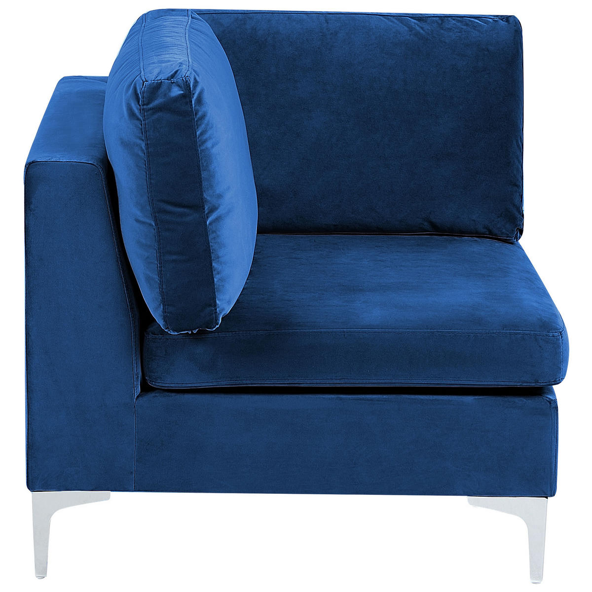 3-SITZER-SOFA Samtstoff marineblau mit Ottomane Evja - Blau, Textil (235/84/85cm) - Beliani