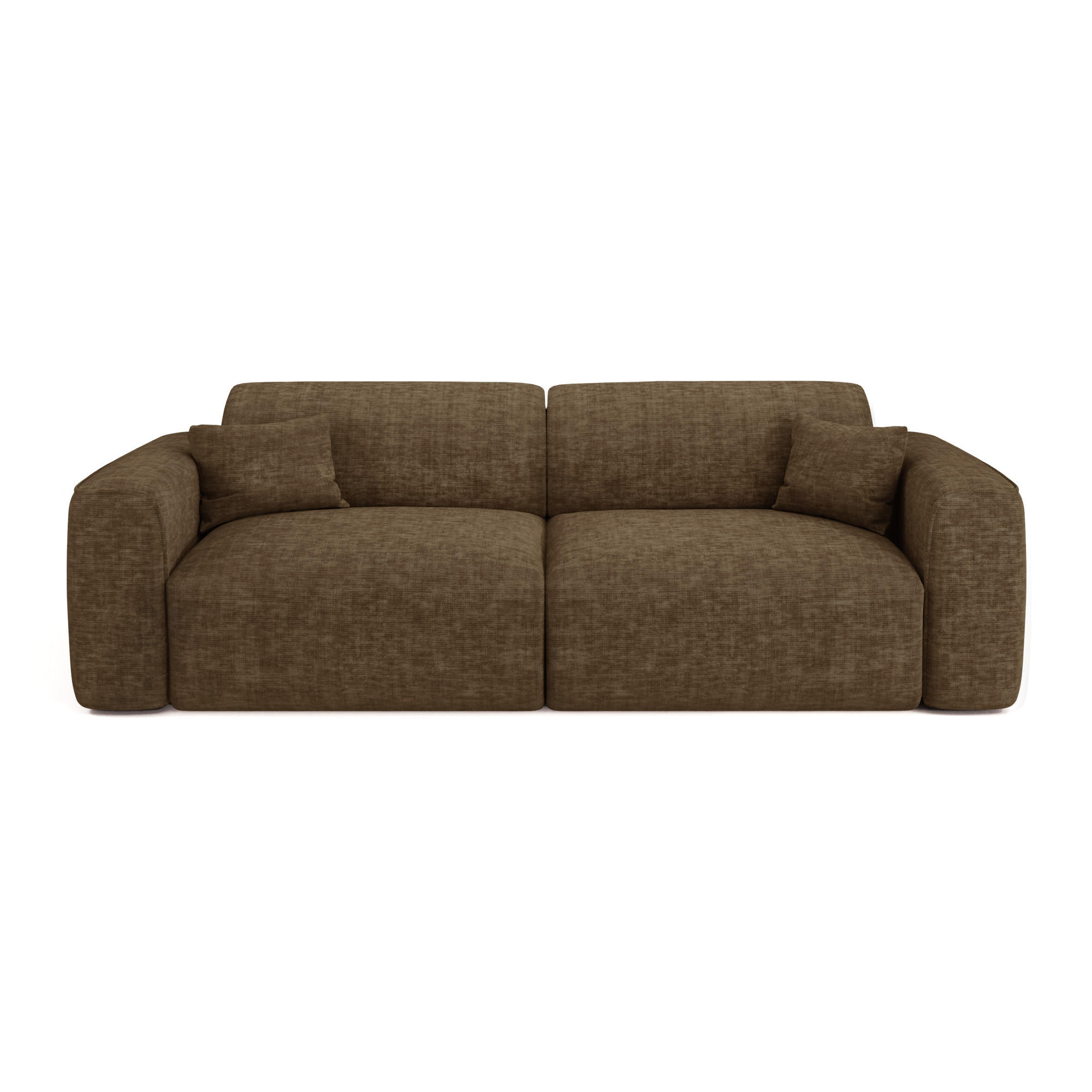 SCHLAFSOFA GERADE Texturierter Samt Espresso-Braun 240cm - Dunkelbraun, Textil (240/73/97cm) - Sia Home