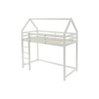 HOCHBETT Hausbett - Kiefernholz - 90 x 190 cm - Weiß - TARZIA - Weiß, Holz - Vente-Unique