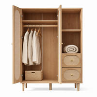 KLEIDERSCHRANK in Eichenfarbe Hochschrank mit Schubladen und Kleiderstange für Schlafzimmer, B120/T44/H161 cm - Eichefarben/Naturfarben, Holz/Holzwerkstoff (120/161/44cm) - STILVORA