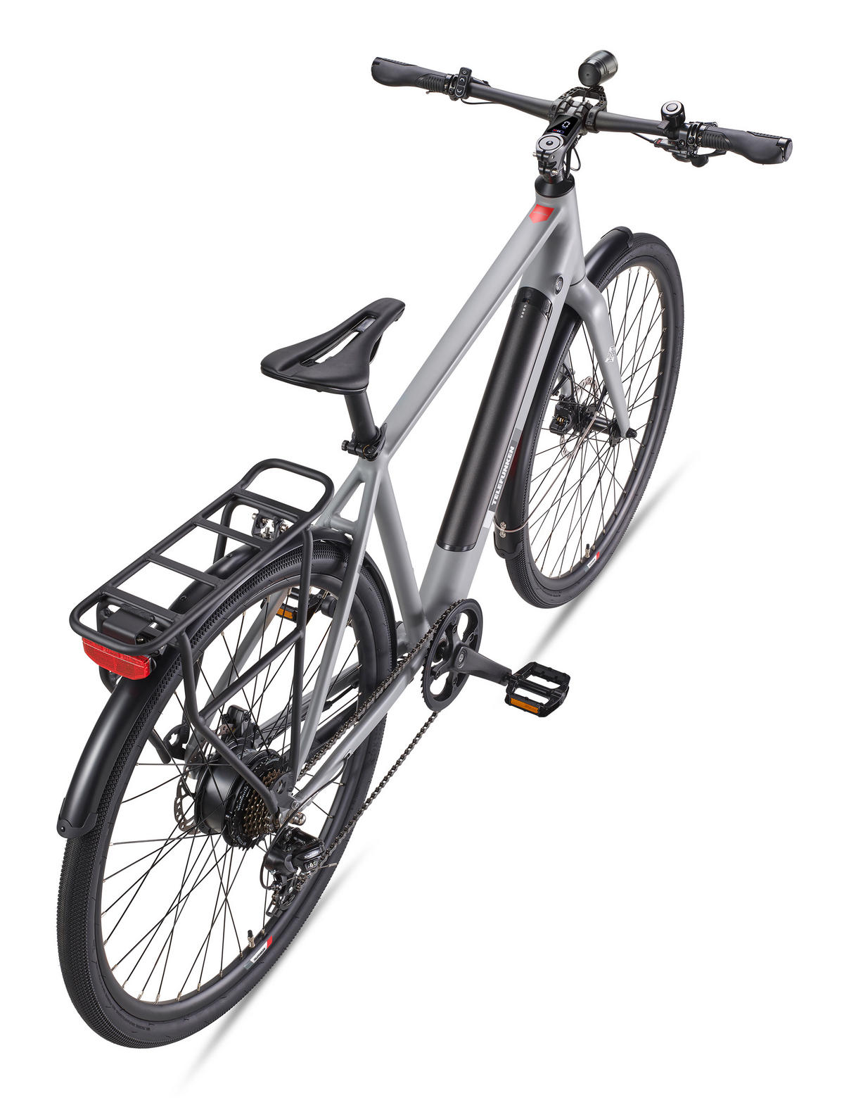 E-BIKE Urban UH200 28 Zoll Pedelec 475,2 Wh Hinterradmotor 7-Gang Kettenschaltung, leicht - Grau, Metall (111.5cm) - Telefunken