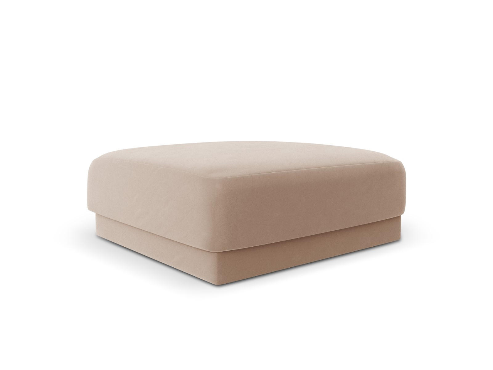 POUF Miley aus Samt cappuccino - Cappuccino, Textil (90/40/90cm) - Micadoni