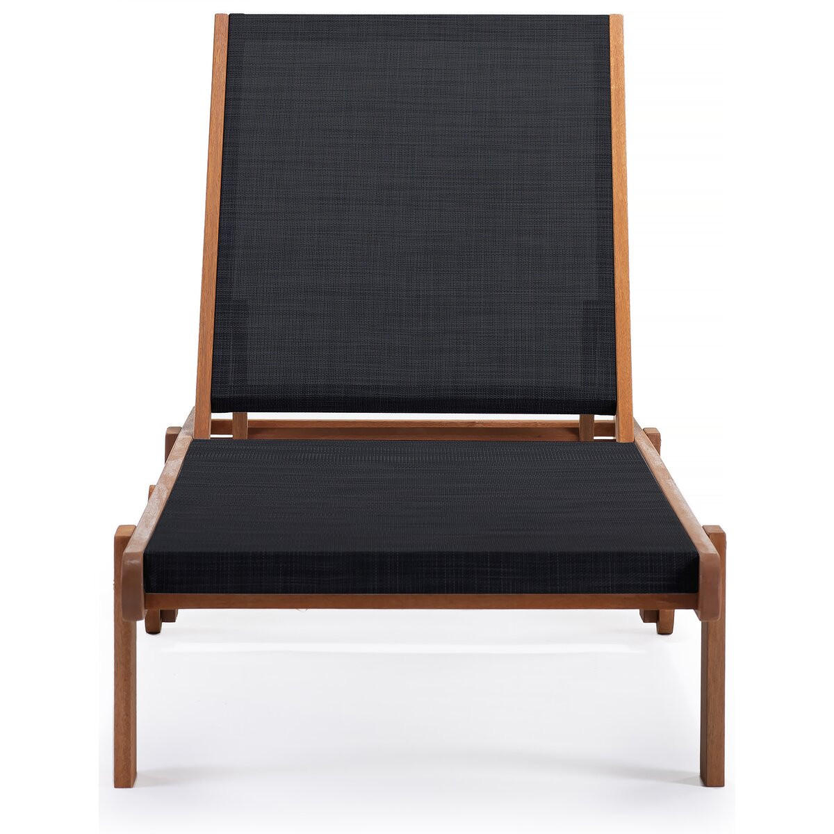 SONNENLIEGE - "Saigon" - Maple - Schwarz - Grau, Metall (71/35/193cm) - Habitat Garten