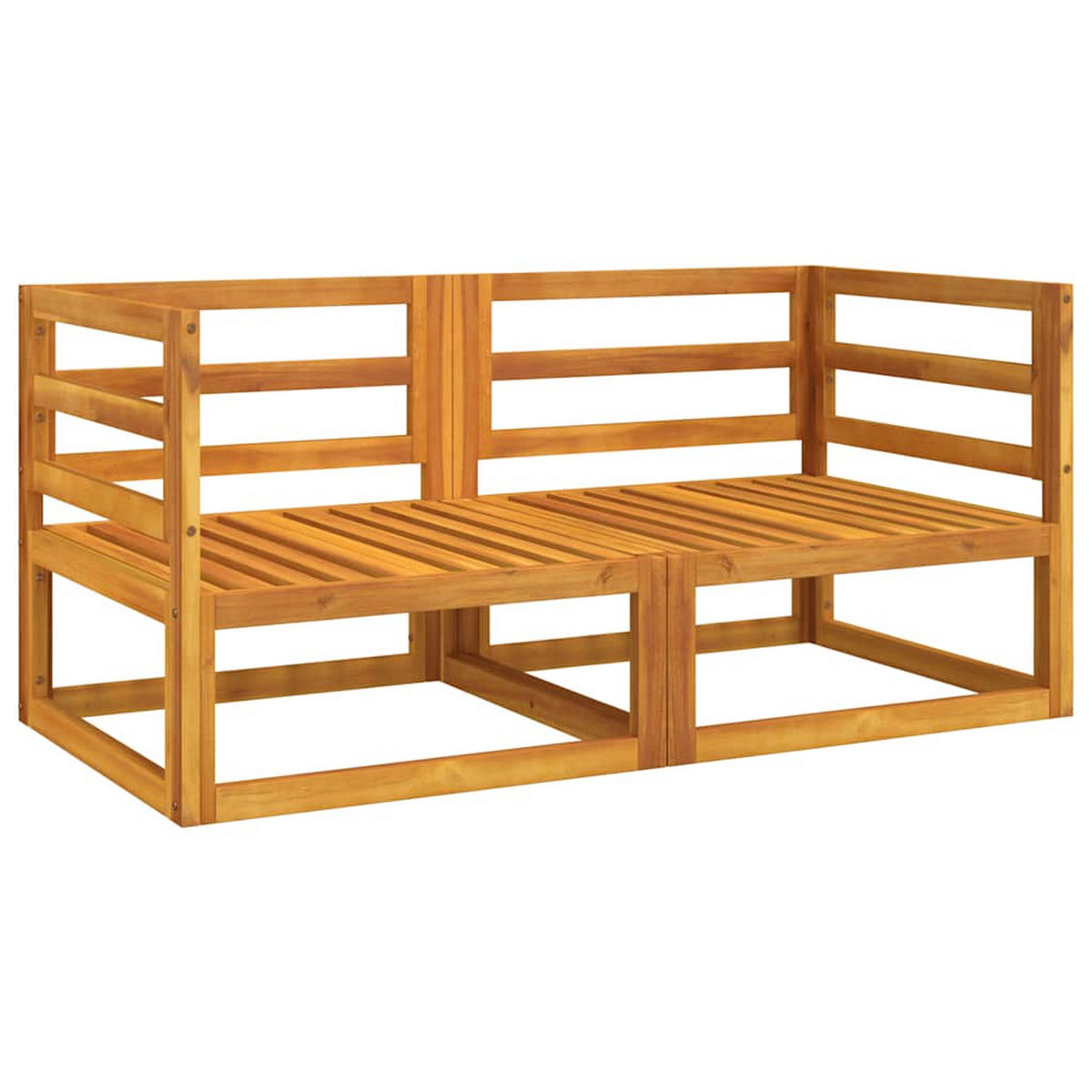MODULAR-ECKSOFAS 2 Stk. Mit Grünen Kissen Massivholz Akazie - Grün, Holz (70.5/65/141cm) - vidaXL