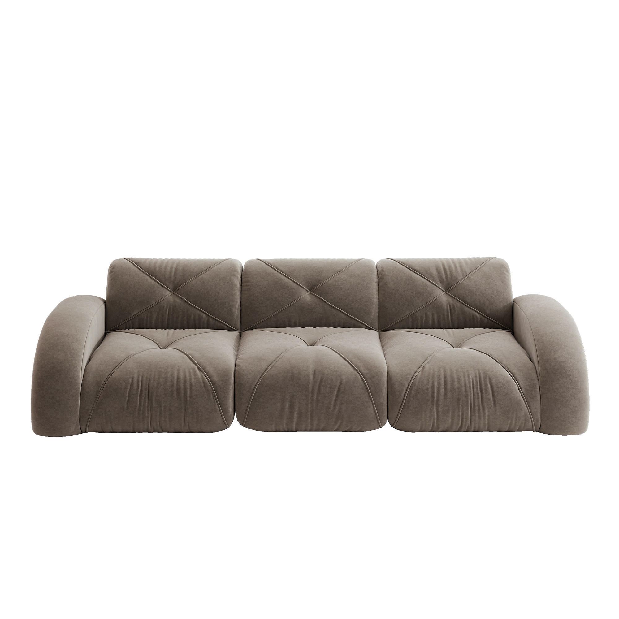 3-SITZER SOFA Chenille Taupe - Braun, Textil (281/76/95cm) - WISHDOR
