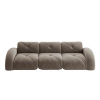 3-SITZER SOFA Chenille Taupe - Braun, Textil (281/76/95cm) - WISHDOR