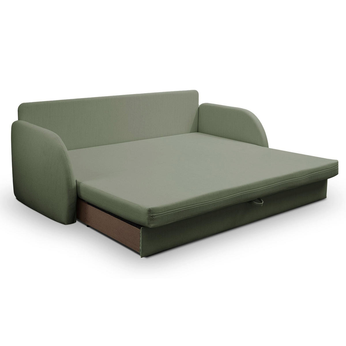 SCHLAFSOFA Diego salbeigrün - Schwarz/Hellgrün, Kunststoff/Textil (221/90/91cm) - Selsey