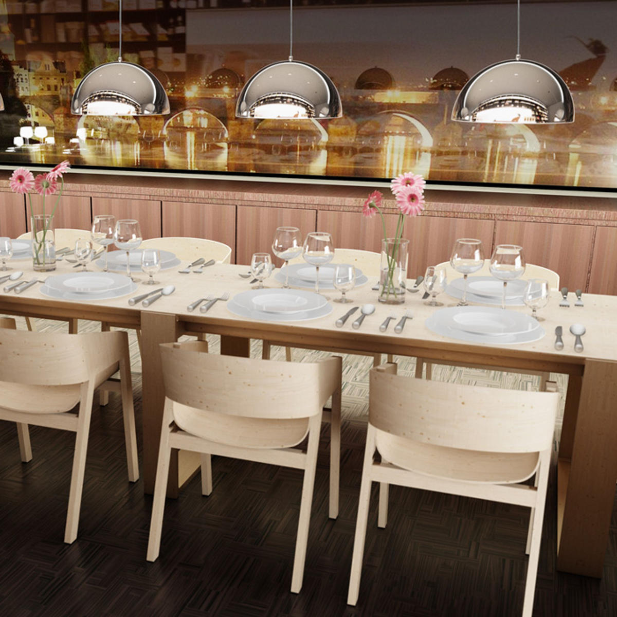 PENDELLEUCHTE SINTRA 40 Chrom 30 W - Chromfarben, Metall (40/40/20cm)