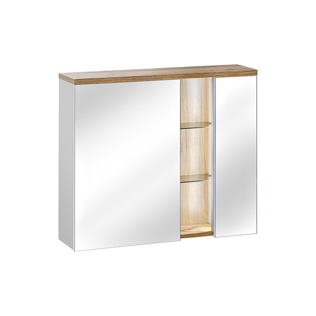 BADMÖBEL-SET 5-TLG. Bermuda-56 - Weiß, Holzwerkstoff (195/200/45cm) - Lomado