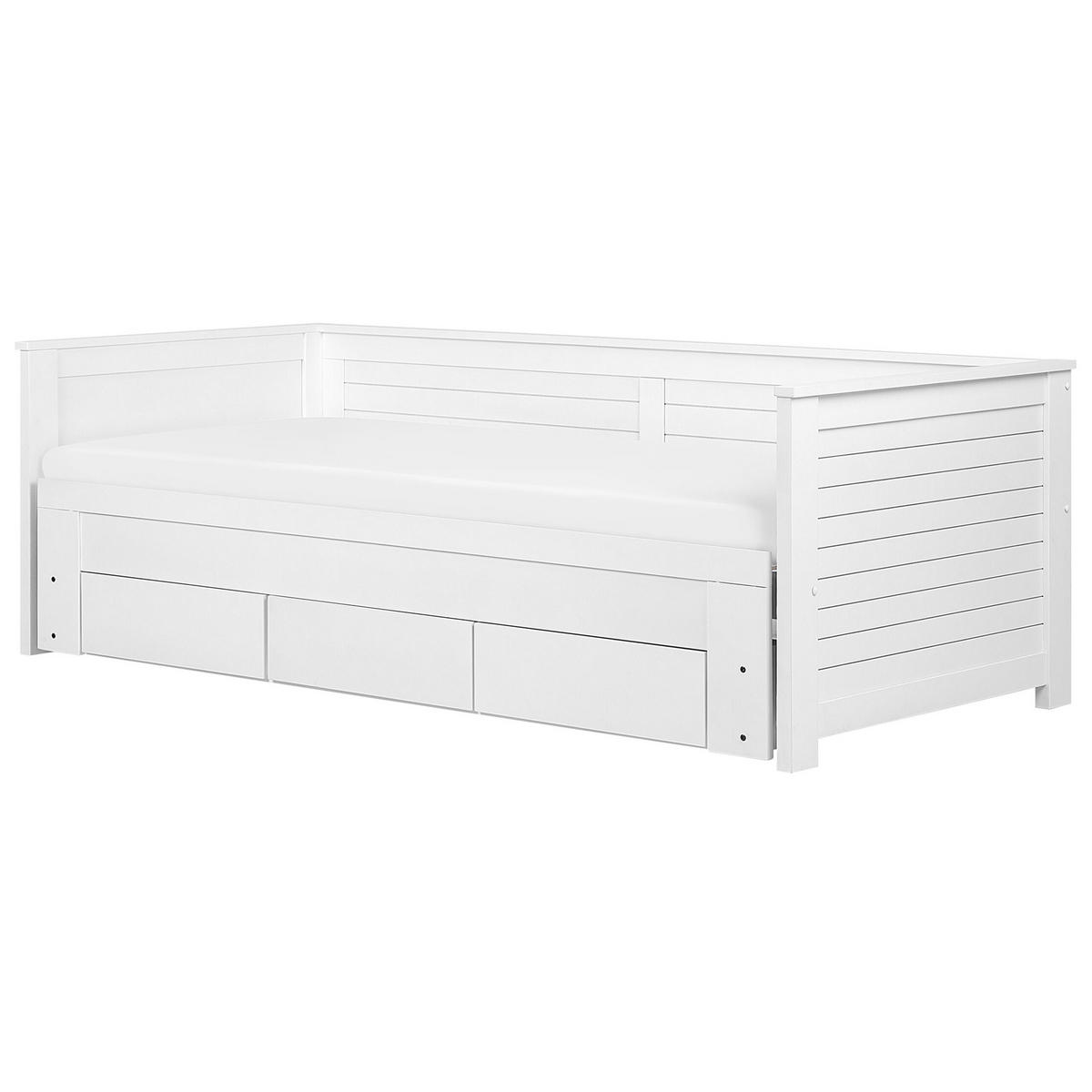 DNEVNA POSTELJA 90/200cm bela Cahors - bela, les (90/200cm) - Beliani