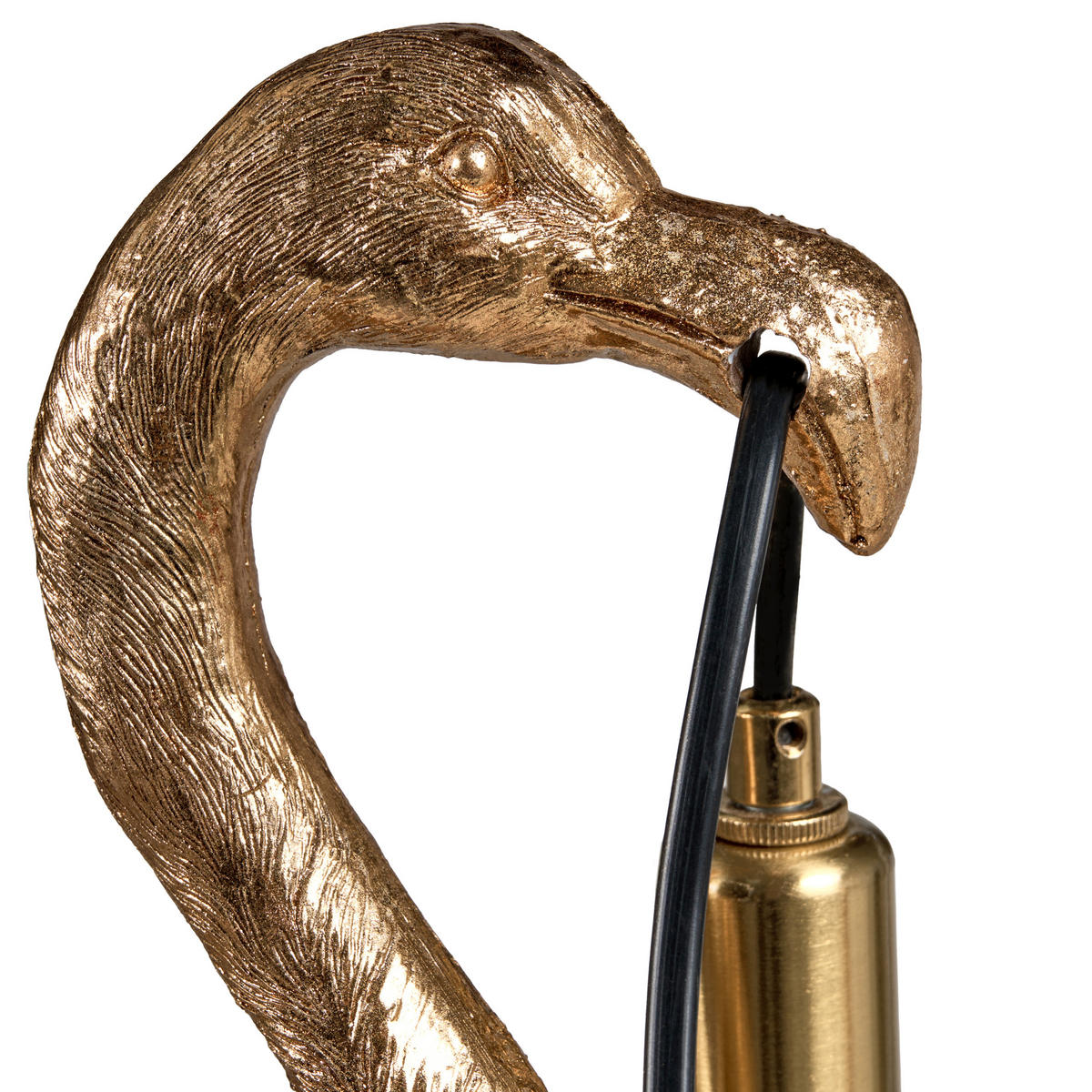 TISCHLAMPE Flamingo Gold Vice - Messingfarben/Goldfarben, Kunststoff (12/20/47cm) - Beliani