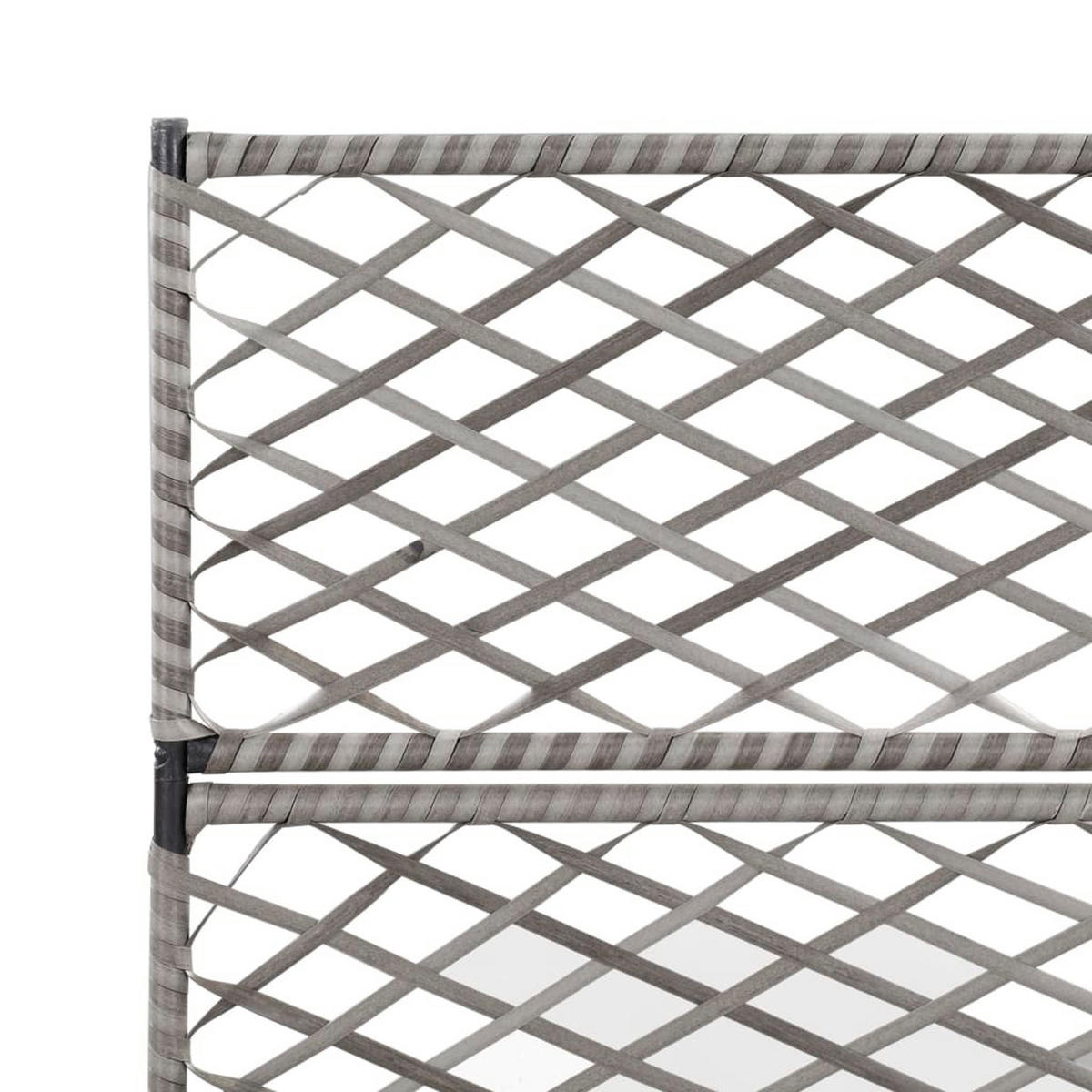 RANKKASTEN aus Rattan ELOT Grau 3 Töpfe 83x30x130 cm - Grau, Kunststoff (83/130/30cm) - DELUKE