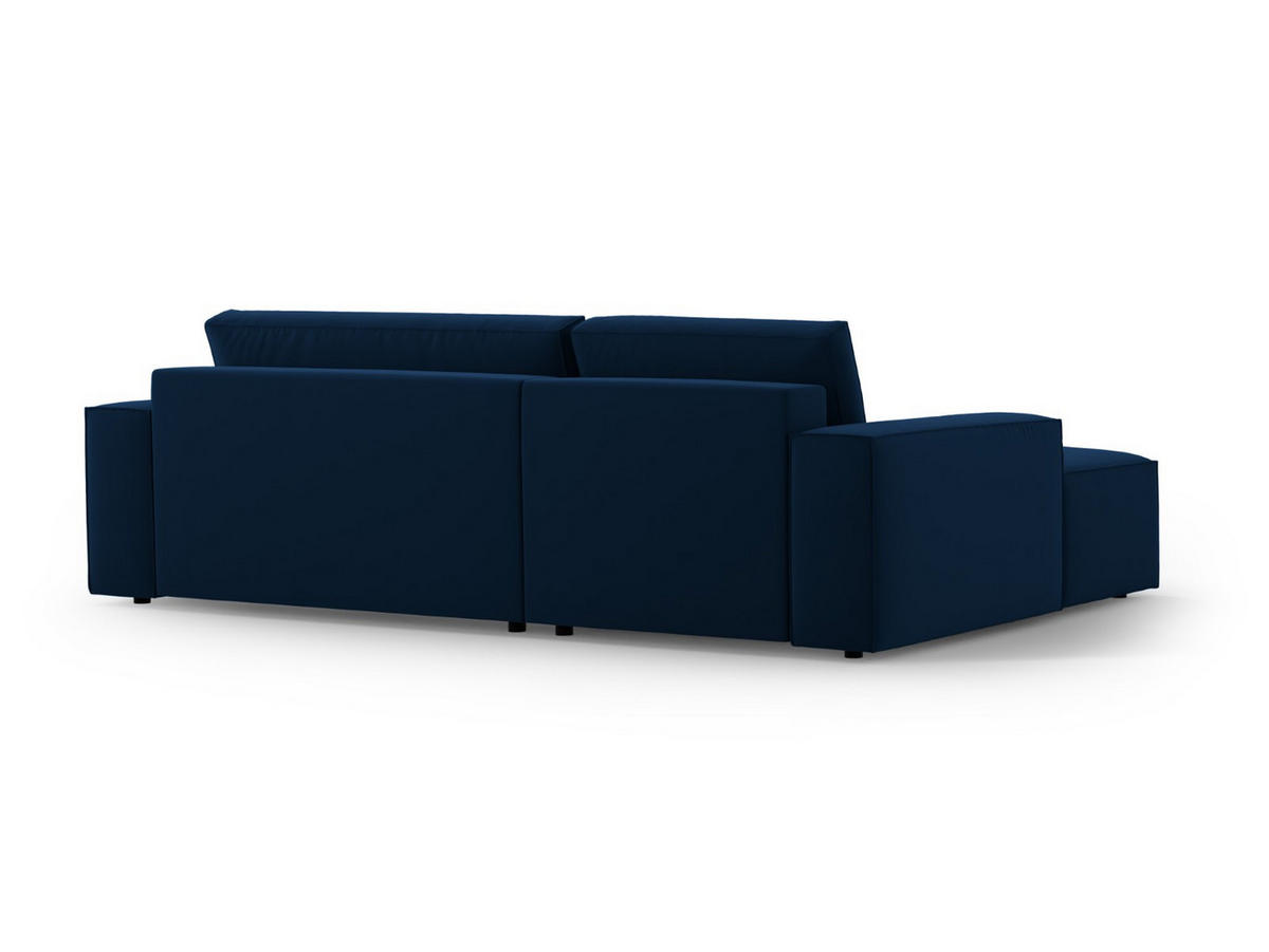 ECKSOFA ausklappbar links mit Container Jodie aus Samt königsblau 3 Sitzplätze - Dunkelblau, Textil (246/151cm) - Micadoni