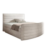 BOXBETT 120 x 200 cm mit Bonell-Federkernmatratze H3 - Creme - CLEO - Creme, Textil (120/200cm) - AN-Moebel 4u