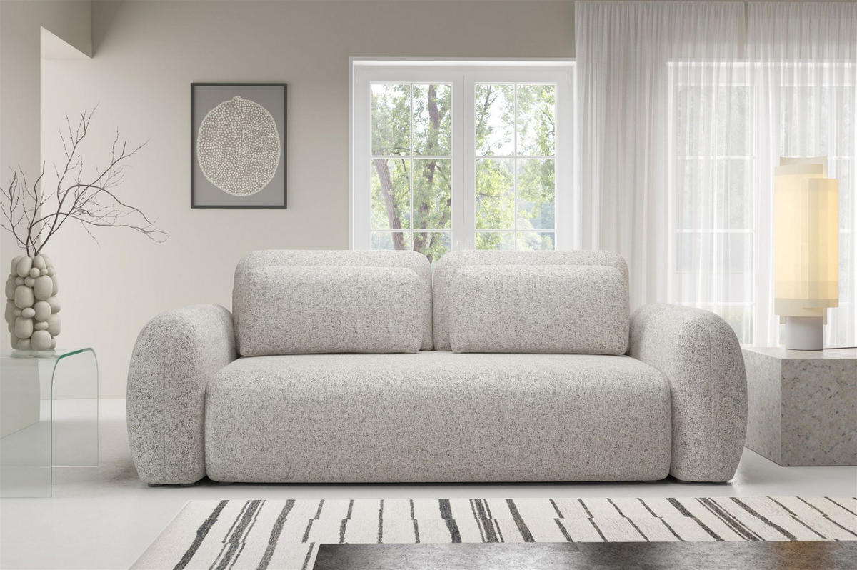 SCHLAFSOFA Gaston - Beige, Holzwerkstoff/Textil (266/95/110cm) - Fun Möbel