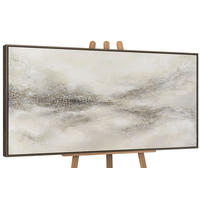 GEMÄLDE Nebulöse Ferne Schattenfugenrahmen Grau 160x80 cm - Grau, Holz (160/80cm) - YS-art gallery