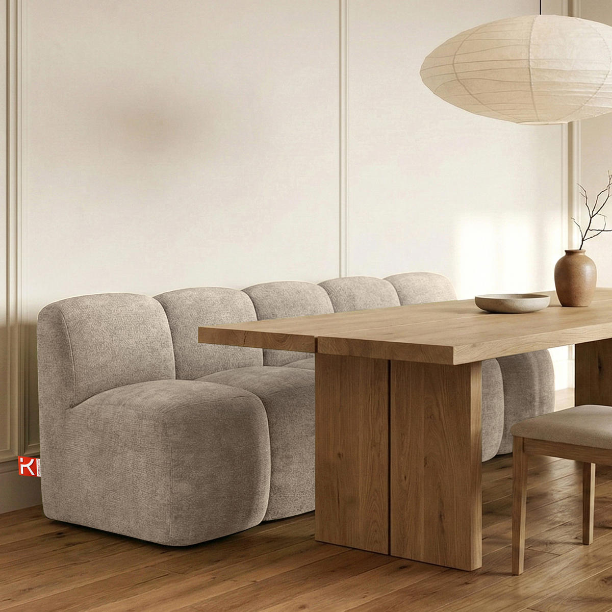 ESSZIMMERBANK BRESCO, Beige - Beige, Holz/Holzwerkstoff (203/80/72cm) - KONSIMO®