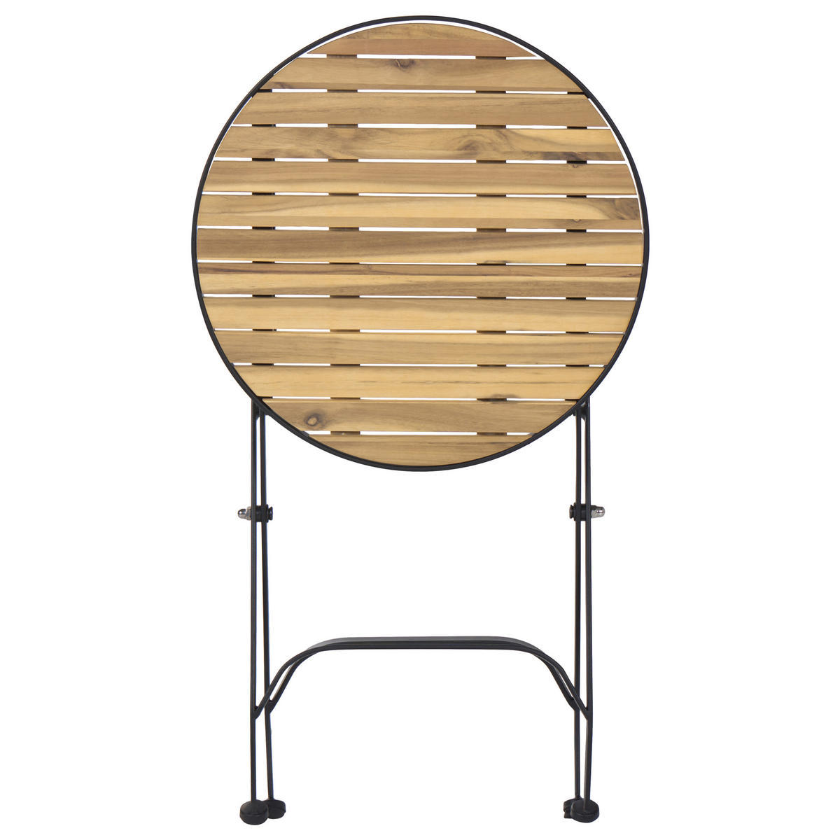 BISTRO-SET klappbar Akazienholz Hellbraun Lascari - Hellbraun, Holz - Beliani