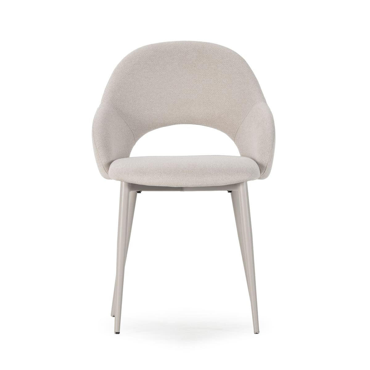 STÜHLE 2er-Set mit Stoffbezug und Metallfüßen 57/84/54 cm - Beige, Textil (57/84/63.5cm) - Calicosy