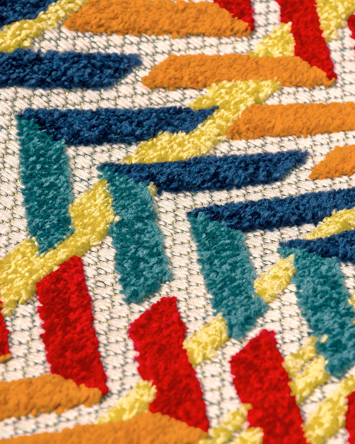 TEPPICH In-& Outdoor Fano Frecce Mazovia 120x170cm Blau Orange Abstrakt Kurzflor - Multicolor, Textil (120/170cm) - Mazovia