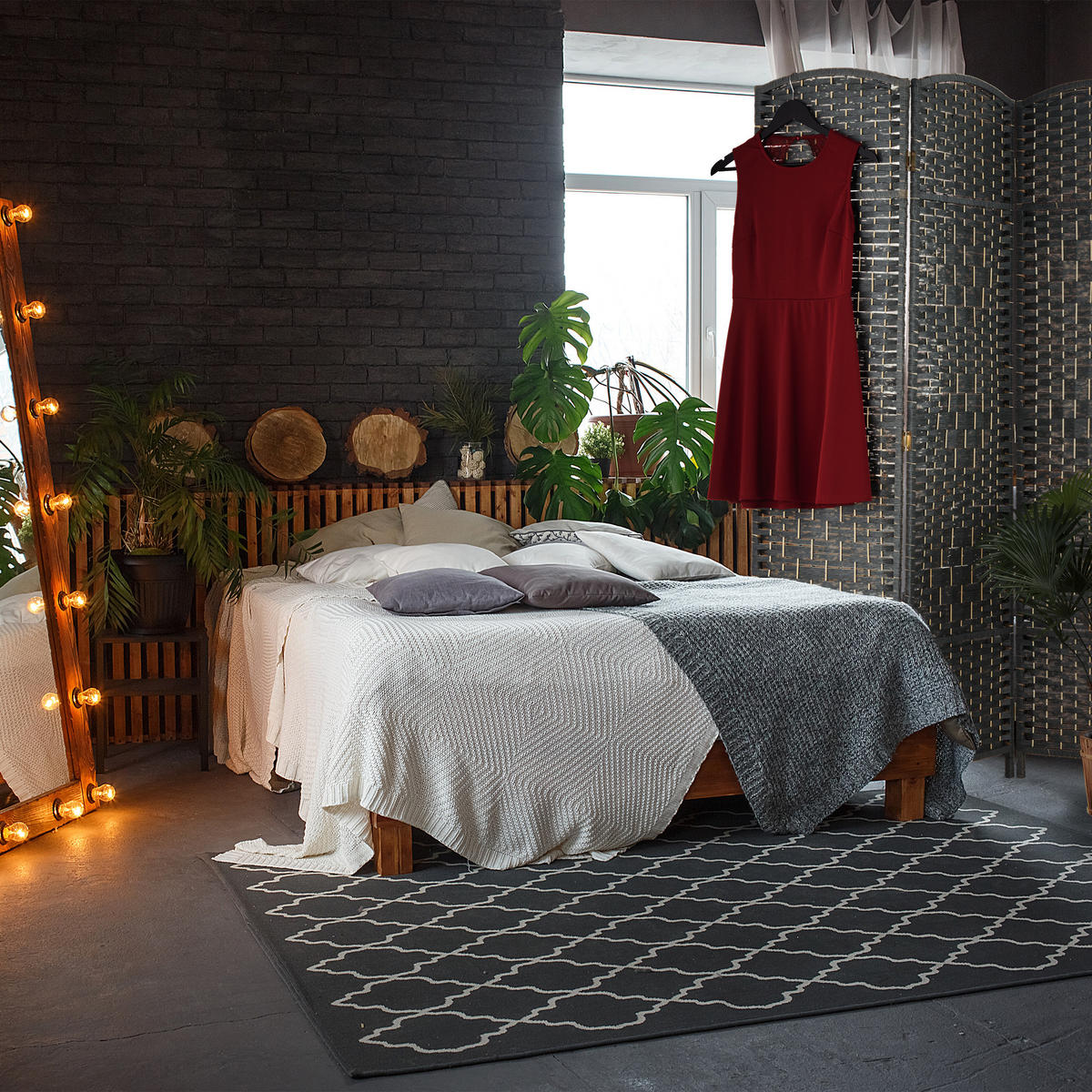 PARAVENT - Grau, Holz/Papier (160/170/2cm) - Relaxdays